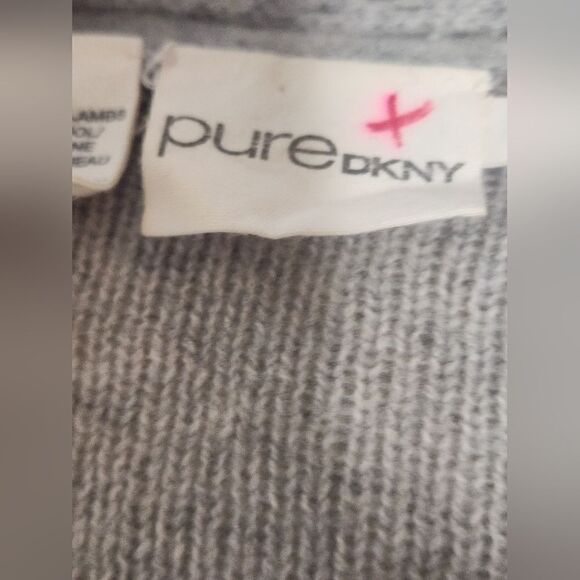 Pure DKNY  M/L Gray Lngslvs Knitted Tie WOOL CASHMERE Women’s Opened Cardigan - Picture 8 of 9